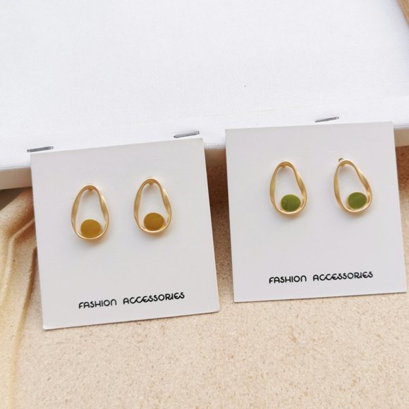 S925 Enamel Stud Earrings - Picture 7 of 7